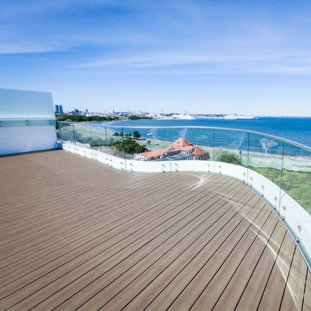 Escalera Terraza Separador de vidrio sin marco Barandilla